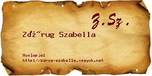 Zárug Szabella névjegykártya